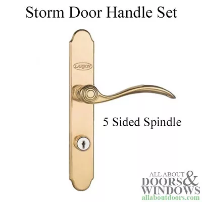 Larson QuickFit Storm Door Handle For 5 Sided Spindle Mortise Polished Brass • $49.95