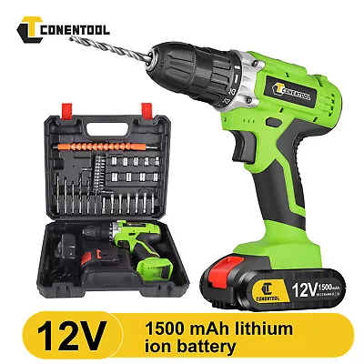 Cordless Electric Drill And Driver Kit With 12V 2 Batteries And 1Battery Charger • £20.49