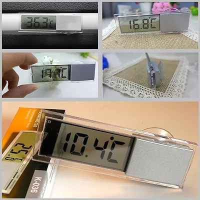 Car Windshield Transparent Thermometer ℉ Fahrenheit ℃ Celsius Temp Gauge Sucker • $6.55