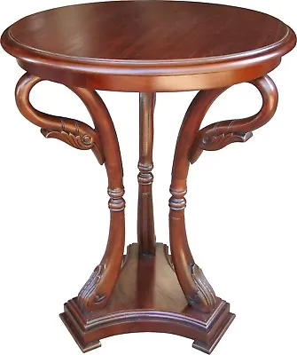 Antique Reproduction Mahogany Side Table Featuring Elegant Swan Detailing T070 • £235