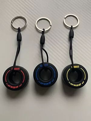 3x PIRELLI P-ZERO FORMULA 1 RACING KEYRING- KEY CHAIN F1 TYRES • £7.39