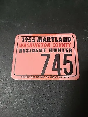 Vintage 1955 Maryland Washington Co. Hunting Permit • $9.99