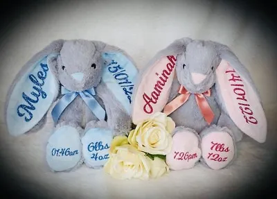 Personalised Bunny Teddy New Baby  First Birthday  Christening   Christmas • £17.99