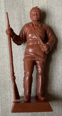 Vintage MARX Recast Brown DAVY CROCKETT Square Base Plastic Play Set Figure • $9.95