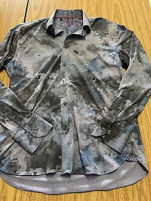Luchiano Visconti Black Men’s Size Small Full Button Long Sleeve Dress Shirt  • $26.99