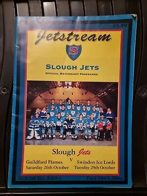 SLOUGH JETS Vs SWINDON ICE LORDS ICE HOCKEY MATCH PROGRAMME 29TH OCT 1996 • £4