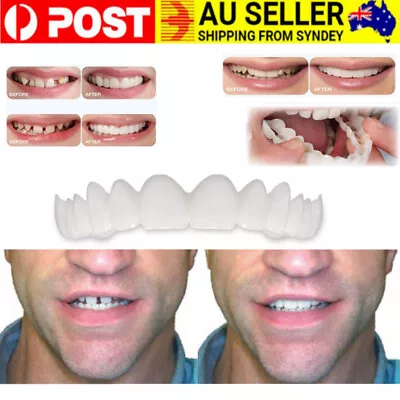 Snap On Bottom /Upper Lower False Teeth Dental Veneers Dentures Fake Tooth Smil • $9.49