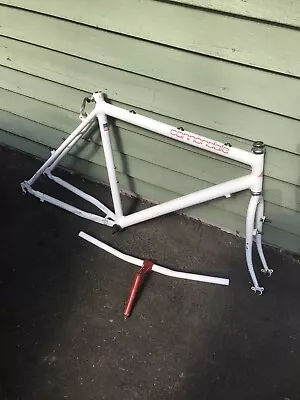 80s Cannondale Aluminum Mountain Bike Frame USA 17 Inch White / Red Very Nice Se • $199.99