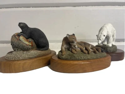 $29.99 • Buy VTG,1977 Audubon Bronze Hamilton Collection Otter/polar Bear/cougar/N.N. Deaton