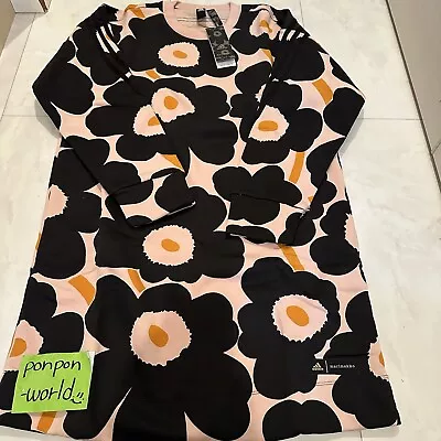 Adidas Marimekko Dress Unikko Halo Blush Womens Size L (US M) JAPAN FEDEX • $122