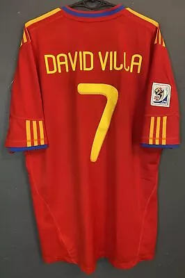 Villa 7 Men Spain National 2010/2011 Winner Football Soccer Shirt Jersey Size Xl • £361.57