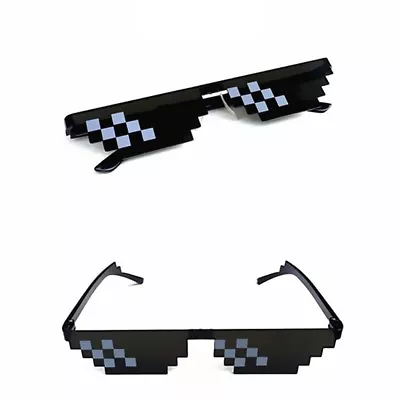 1x Cool Thug Life Glasses Unisex Mosaic 8 Bit Pixel Deal With IT Sunglasses Mlg • $3.29