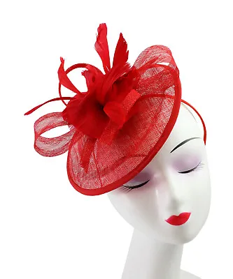 Flower Feather Hair Hat Fascinator Headband Clip Wedding Royal Ascot Formal Race • £17.99