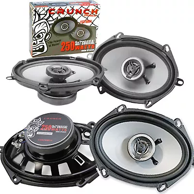 Crunch CS5768CX 500W 2-Way Full Range Coaxial Audio 5x7  6x8  Speakers | 2 Pairs • $54.99