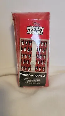 £29.45 • Buy Disney Windows Curtain Panels Drapes  Red Mickey Mouse Kids Home Decor