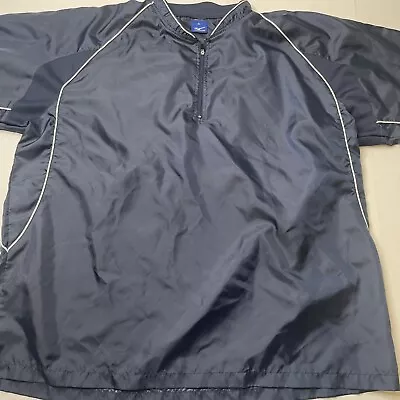 Mizuno Mens XL Blue 1/4 Zip Vented Warm-up Windbreaker Pullover Jacket • $14.99