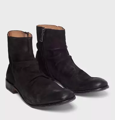 $698 John Varvatos Collection Morrison Sharpei Black Suede Boots 9 • $349.99