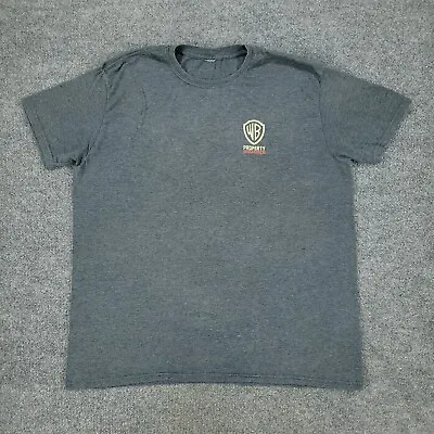 Warner Bros Shirt Men XL Gray WB Property Department Uniform Logo Graphic Adult • $10.79