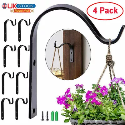 4 PCS Iron Hanger Hanging Hook Garden Planter Hook Bracket Lantern Basket UK • £3.99