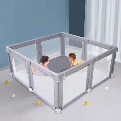 Large Baby Playpen Indoor & Outdoor Kids Activity Center With Anti-Slip Base • £62.95