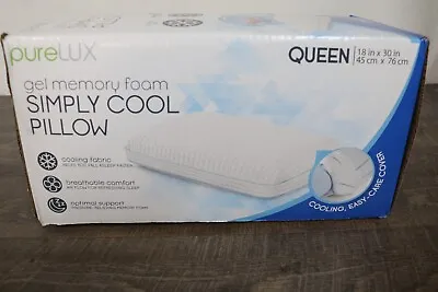 PureLUX Simply Cool Gel Memory Foam Pillow Queen 18  X 30  Medium Memory Foam • $15.99