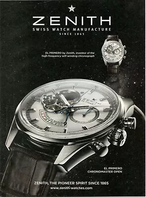 ZENITH EL PRIMERO CHRONOMASTER OPEN 2011 WATCH Original Advertising 1 Page • £8.41
