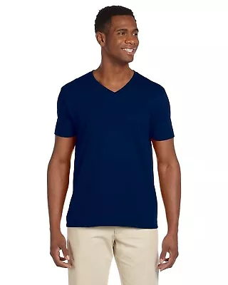 Gildan Mens T-Shirt V-Neck  Short Sleeve 4.5 Oz SoftStyle Tee MG64V • $5.91