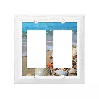 Beach 2-Gang Rocker Light Switch Cover Decorative Switch Plate Women Blue Wal... • $21.04