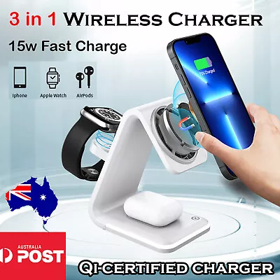 $45 • Buy 3 In 1 Magnetic Fast Qi Wireless Magsafe Charger IPhone 14 13 12 Pro Max Mini AU