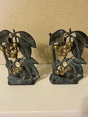 Vintage Brass (?) & Metal Bookends - Pair Of 2 - HTF - Unique! • $27.50