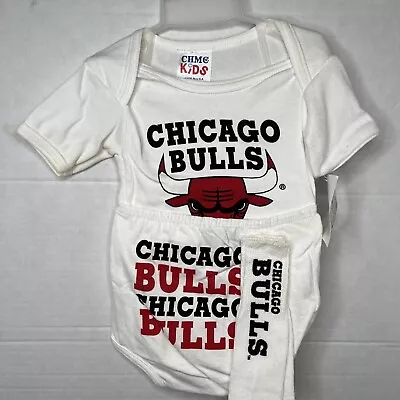 Chicago Bulls Shirt Shorts Socks Unisex CHMCo Kids Size 24 Months USA Vintage • $54.99