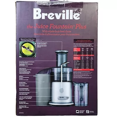 Breville JE98XL The Juice Fountain Extractor 850W 3  Whole Fruit Food Chute • $48.50