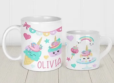 Personalised Printed Plastic/Ceramic Child Mug Unicorn Sweets Birthday 6oz/11oz • £8.99