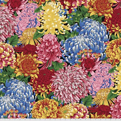 Hokusai's Mums Natural Philip Jacobs Kaffe Fassett Cotton Quilting Fabric B1/2 Y • $6.79