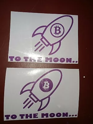 Bitcoin Crypto To The Moon Sticker Decal Vinyl UV Rated ×2 • $14.50