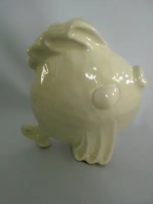 Vintage Pacific Clay Pottery 1930's Pale Yellow Sun Fish Vase #3338 • $39.75
