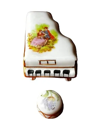 Limoges Hand Painted Doll House Miniature Porcelain Grand Piano With Stool VTG • $30