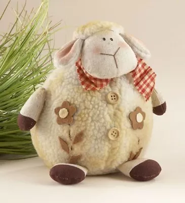 New Primitive Country FLUFFY WOOL SHEEP DOLL Lamb Figure 7 X7  • $16.99