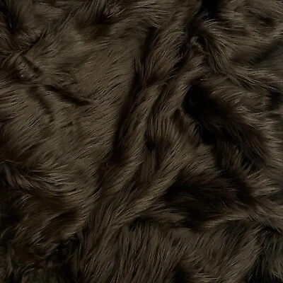 $23.99 • Buy Dark Brown Mohair Shaggy Faux Fur Fabric By The Yard ( Long Pile ) 60  Wide