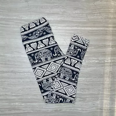 Aztec Elephant Print Yoga Band Leggings • $17