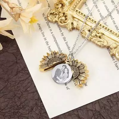 You Are My Sunshine Custom Photo Necklace For Mom - Engraved Name Locket • £27.50