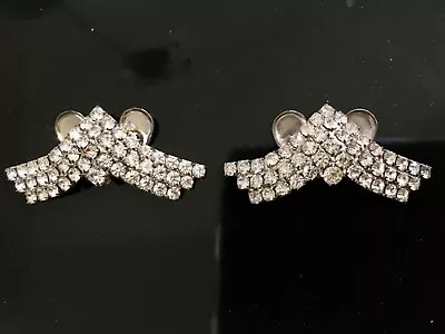 Vintage MUSI Rhinestone Prong Shoe Clips • $12.99