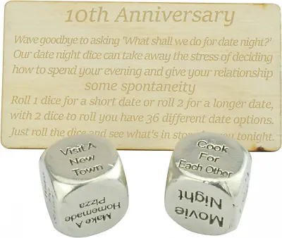 £19.69 • Buy Tin 10th Wedding Anniversary Date Night Dice - 100% Pure Content  