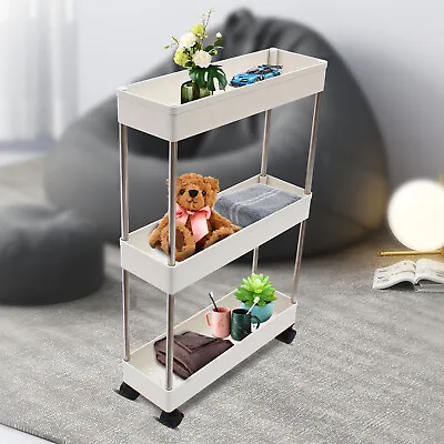 3-Tier Slim Storage Rolling Cart Rack Kitchen Bathroom Storage Shelves Trolley • $28