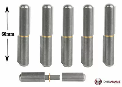 6 X Lift Off 60mm Bullet Hinges Carbon Steel Weld On Truck Trailer Vehicle Round • £12.80