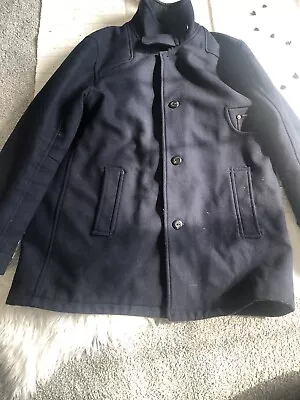 G-star Raw Mens Coat Jacket 3XL Wool Blend Long Sleeve Navy Blue. Button Up. F1 • $51.75