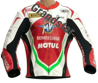 Motorbike Mv Aguste Racing Leather Jacket All Size • $199.99