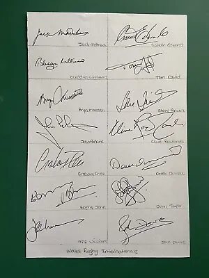 Wales Rugby Legends Signed Sheet - Dawes Jpr Edwards & Barry John • £149.99