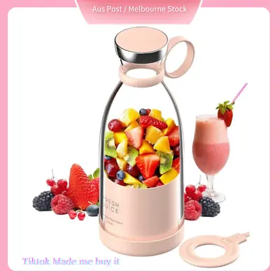 Wireless Charging 4 Blades Electric Juicer Mini Portable Blender Fruit Mixer USB • $39.99