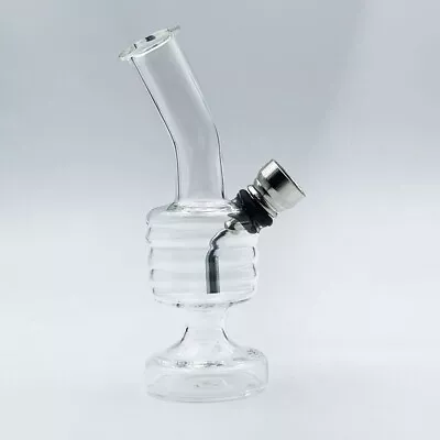 Exquisite Mini Glass Hookah 4.72  Transparent Bend Mouth Spiral Glass Bong • $8.99